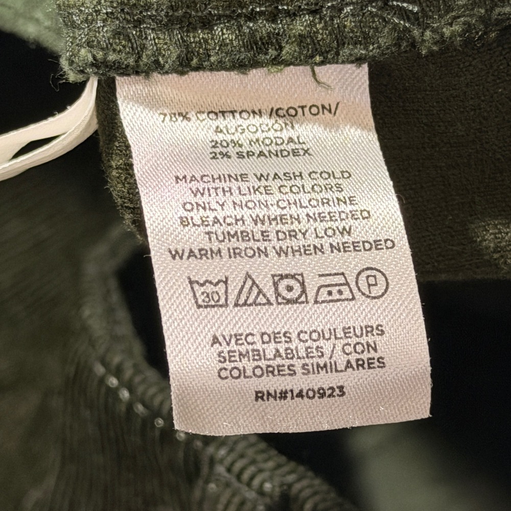 LOFT Palmer Wide Leg Pants Womens 10 Green High Rise Corduroy New - Picture 11 of 12